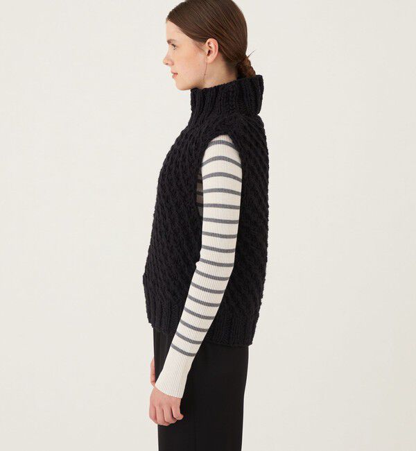 GALERIE VIE「アルルスウールハンドニット ハイネックベスト」|ニット・セーター|