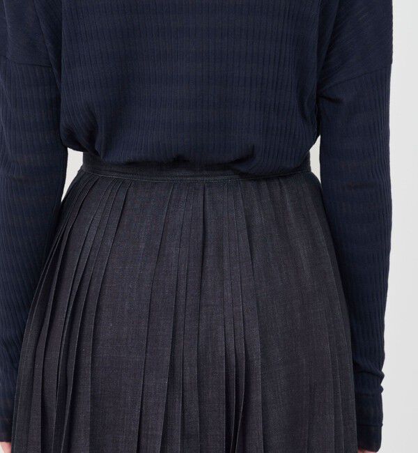 GALERIE VIE「ライトデニム ランダムタックプリーツスカート」|フレア|