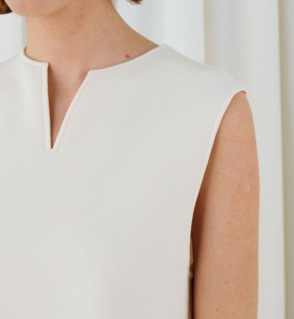 DES PRES「レーヨンナイロンダブルフェイス スリットネックプルオーバー」|ニット・セーター|