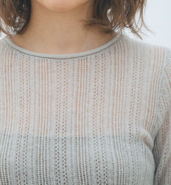 MACPHEE「レーシーアルパカブレンド ハーフスリーブプルオーバー」|ニット・セーター|