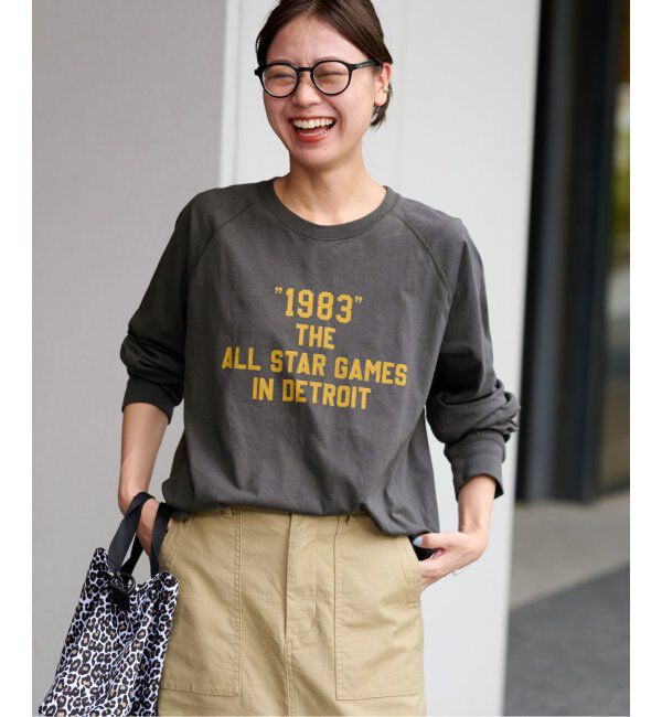 JOURNAL STANDARD relume「《追加2》ラグランスリーブカレッジロングスリーブTEE」|Tシャツ・カットソー|ブラック A