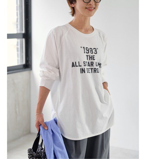 JOURNAL STANDARD relume「《追加2》ラグランスリーブカレッジロングスリーブTEE」|Tシャツ・カットソー|ホワイト