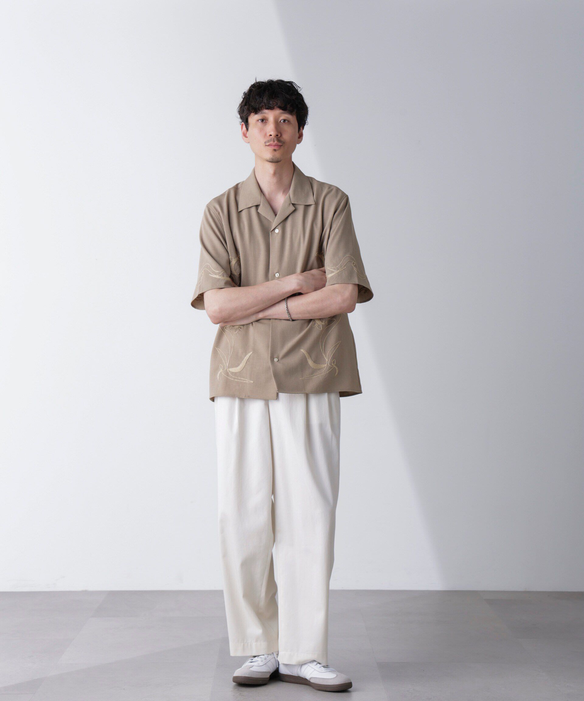 nano･universe「チェーン刺繍オープンカラーシャツ」|シャツ・ブラウス|