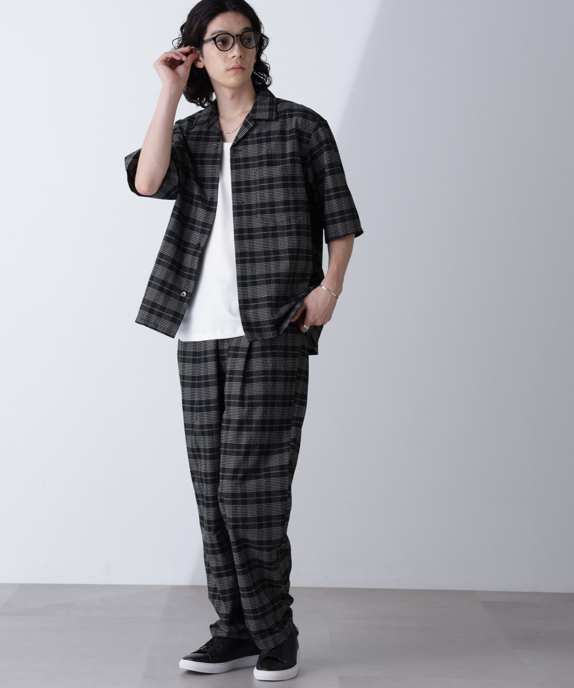 nano･universe「ブークレチェックオープンカラーシャツ」|シャツ・ブラウス|