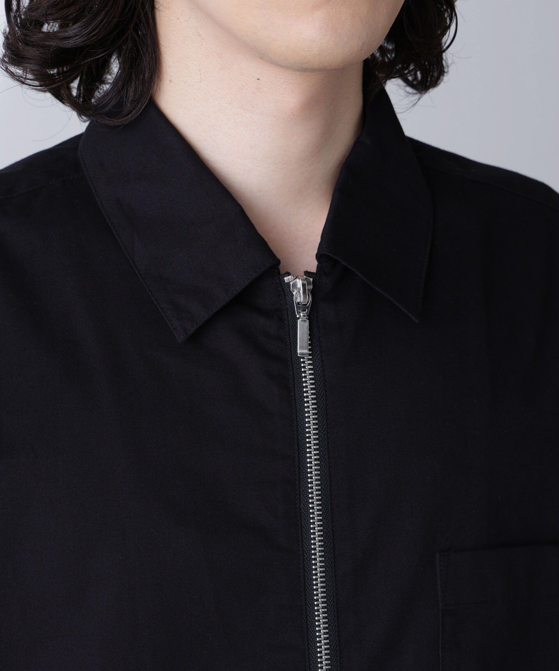 nano･universe「ピーチスキンジップアップシャツ」|シャツ・ブラウス|