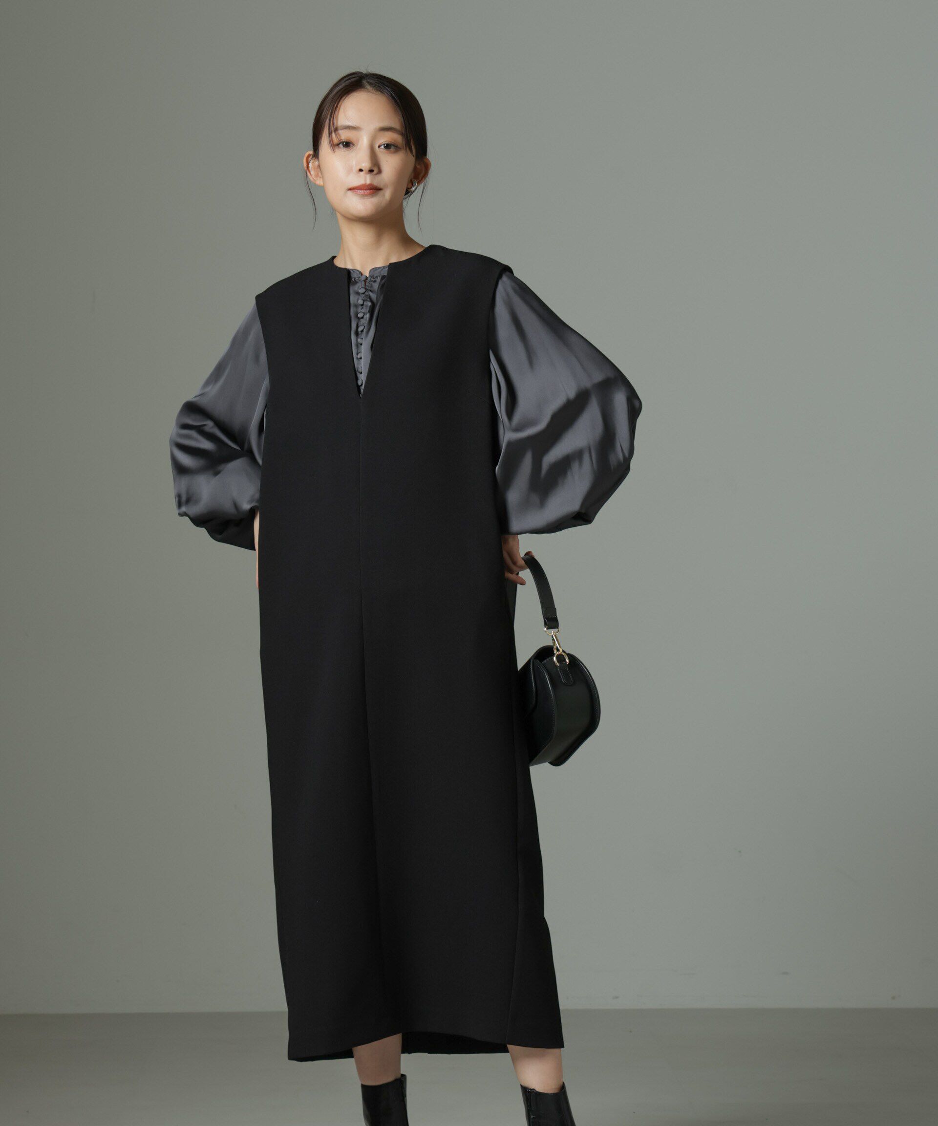 nano･universe「前後2wayサテンボリュームスリーブブラウス」|シャツ・ブラウス|