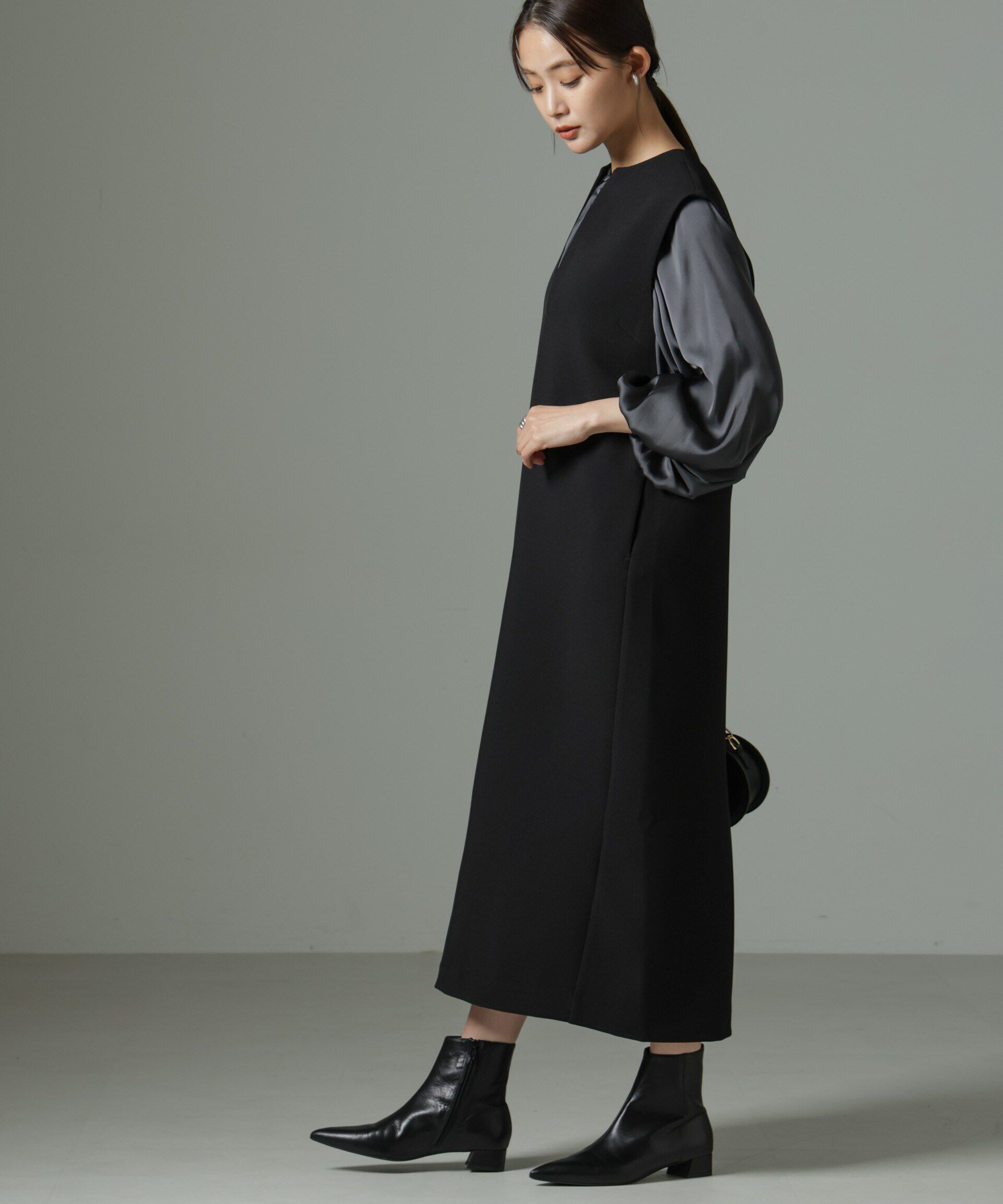 nano･universe「前後2wayサテンボリュームスリーブブラウス」|シャツ・ブラウス|