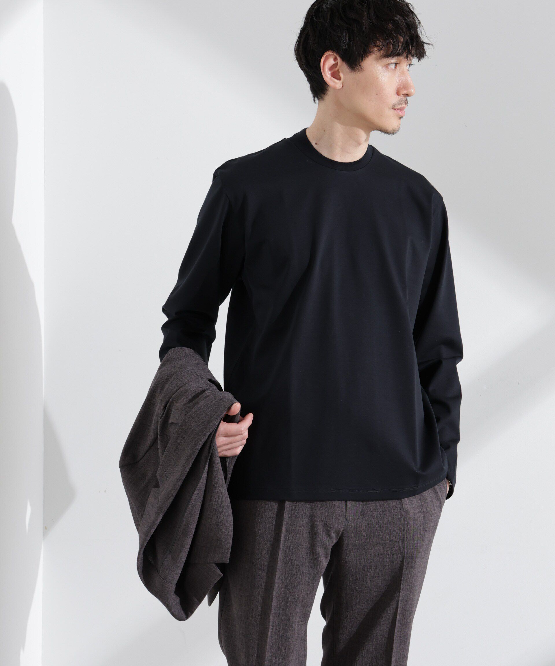  「ジャケT(R) プレミアム クルーネック 長袖」|Tシャツ・カットソー|ブラック