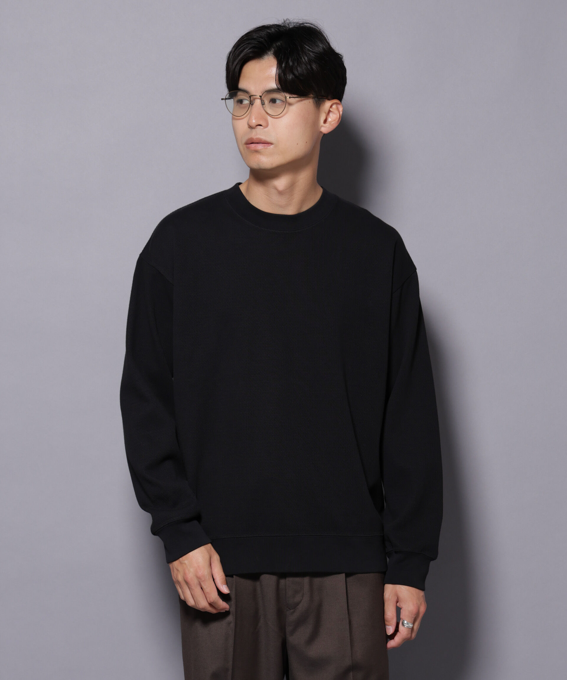 nano･universe「コットンガーメントダイサーマルクルーネックプルオーバー」|Tシャツ・カットソー|