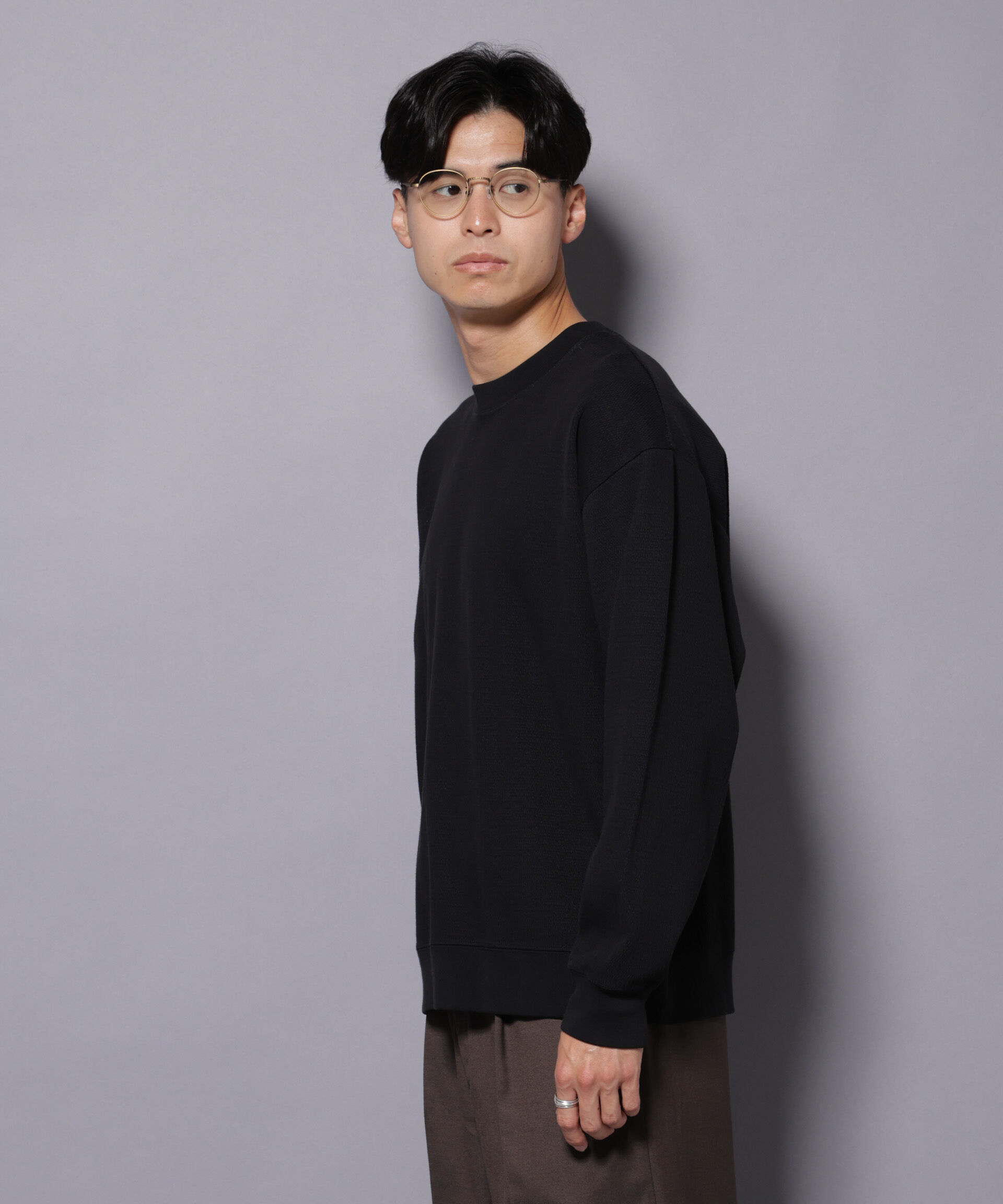 nano･universe「コットンガーメントダイサーマルクルーネックプルオーバー」|Tシャツ・カットソー|