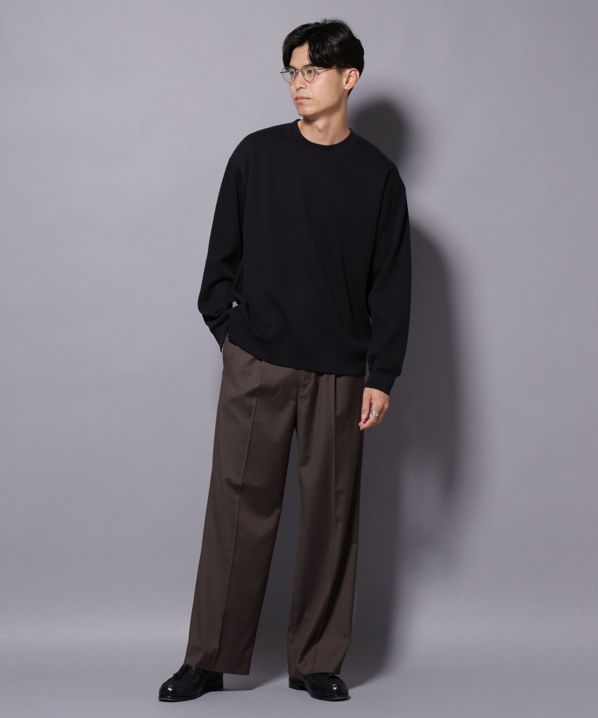 nano･universe「コットンガーメントダイサーマルクルーネックプルオーバー」|Tシャツ・カットソー|