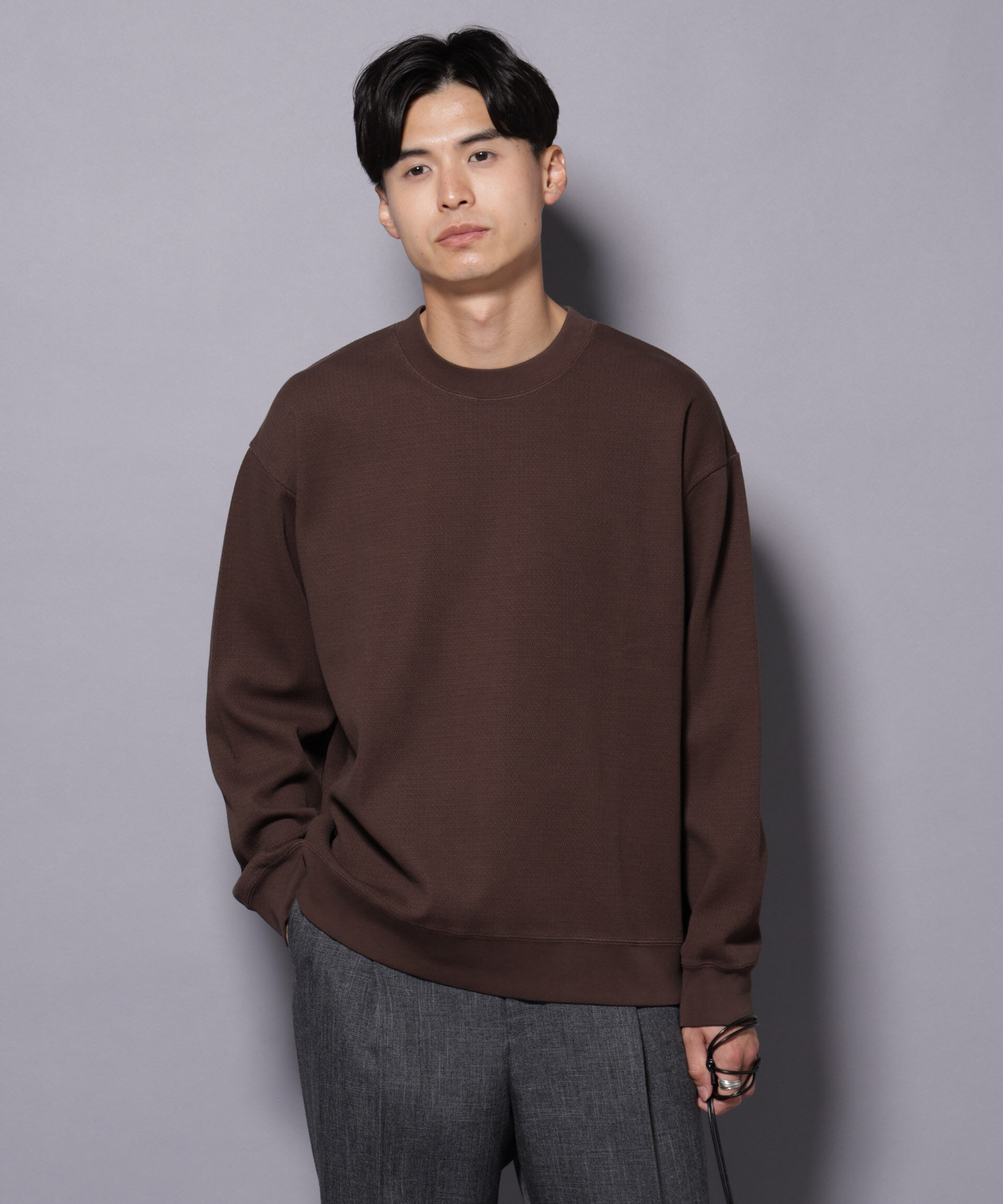 nano･universe「コットンガーメントダイサーマルクルーネックプルオーバー」|Tシャツ・カットソー|