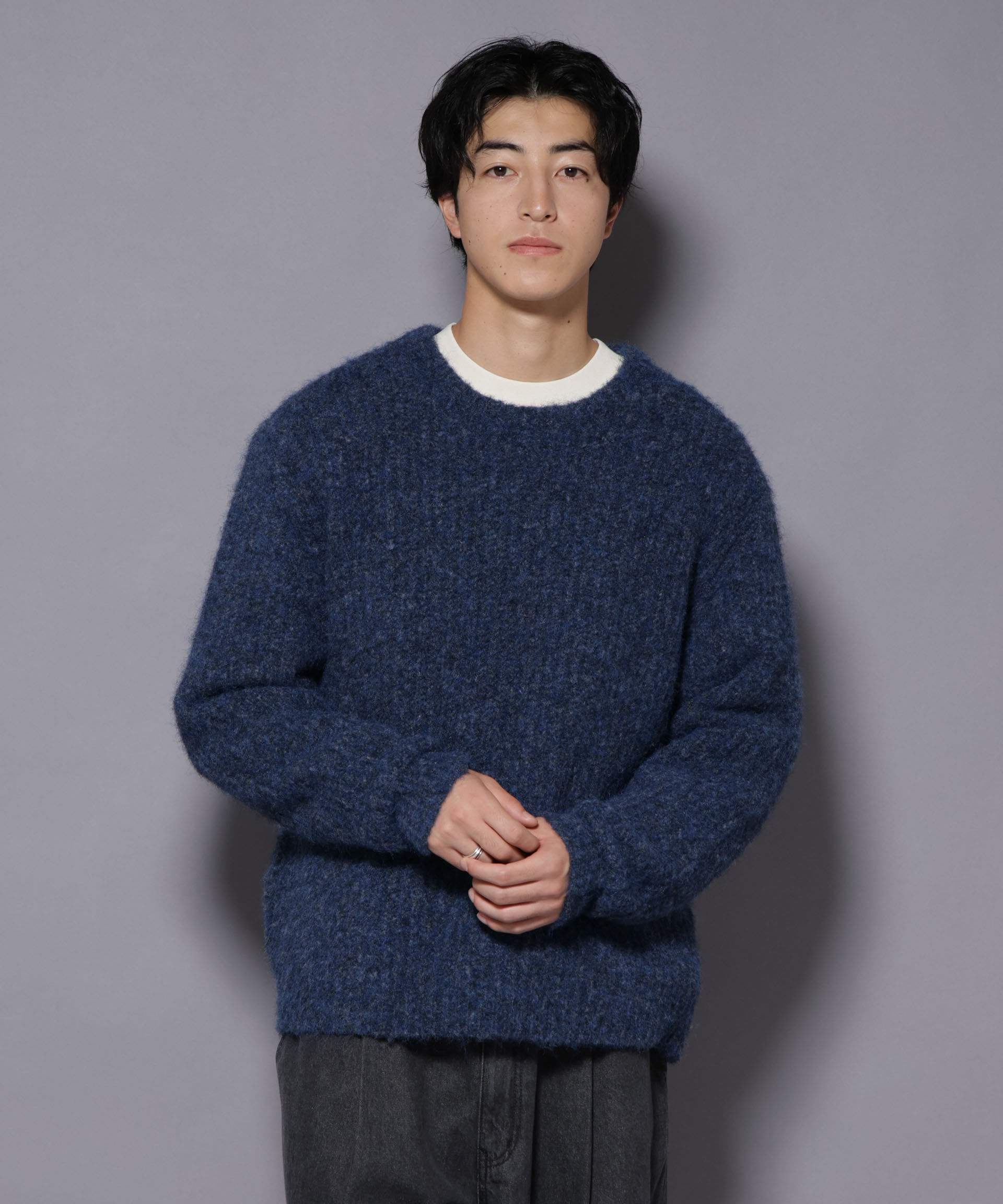 nano･universe「ウールミックスローゲージニット」|ニット・セーター|