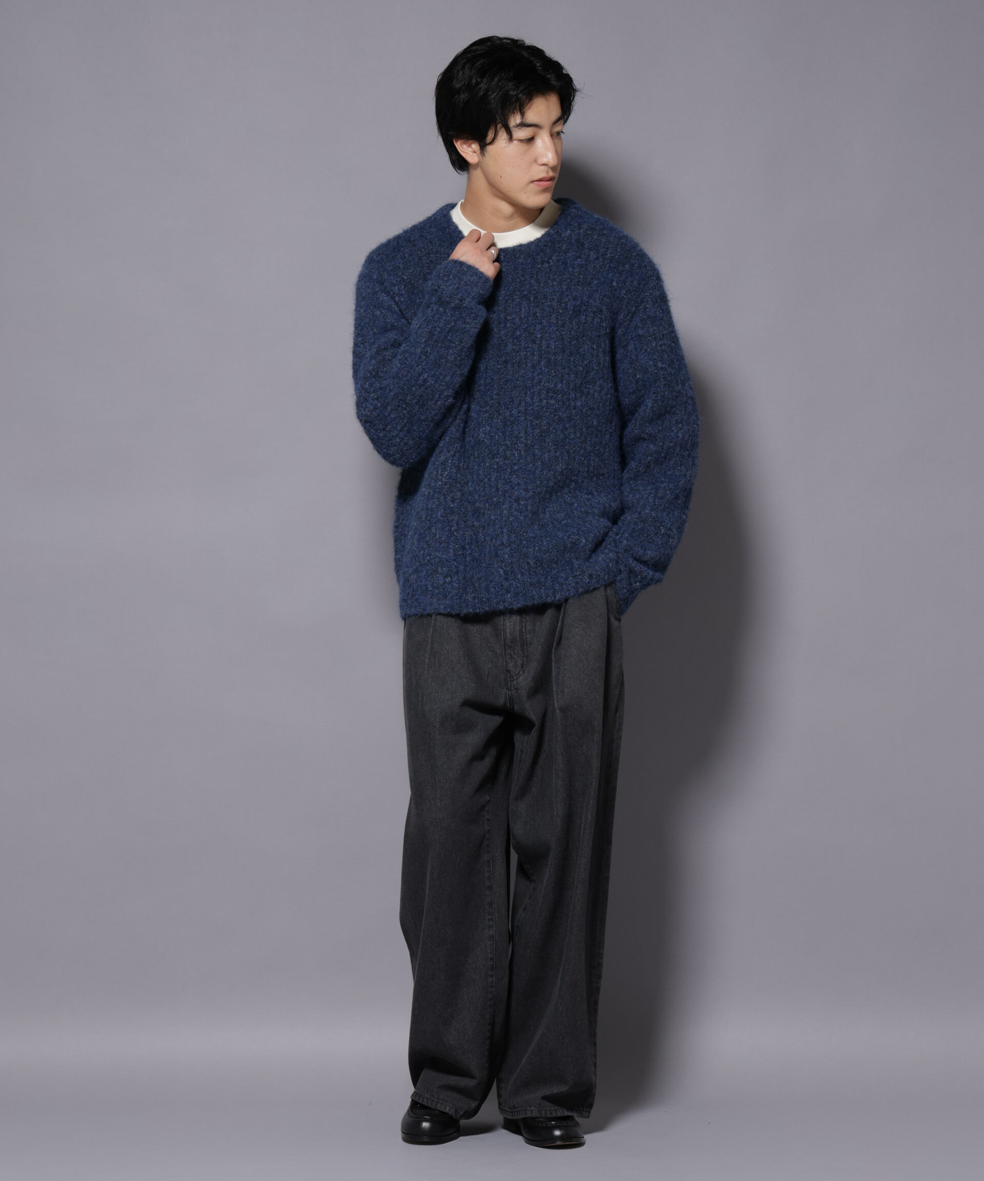 nano･universe「ウールミックスローゲージニット」|ニット・セーター|