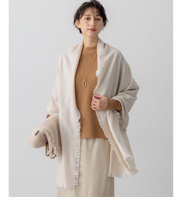 23区「【LEE掲載】ピュアカシミヤ フリンジ ストール」|ストール|ベージュ系