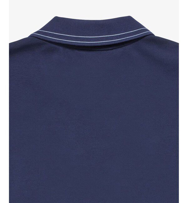 LACOSTE「ストライプリブニットカラーストレッチ鹿の子 半袖ポロシャツ」|ポロシャツ|