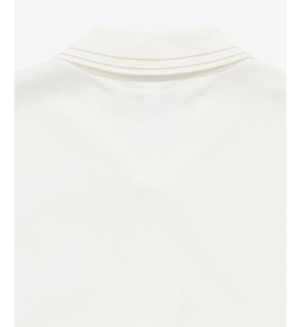 LACOSTE「ストライプリブニットカラーストレッチ鹿の子 半袖ポロシャツ」|ポロシャツ|