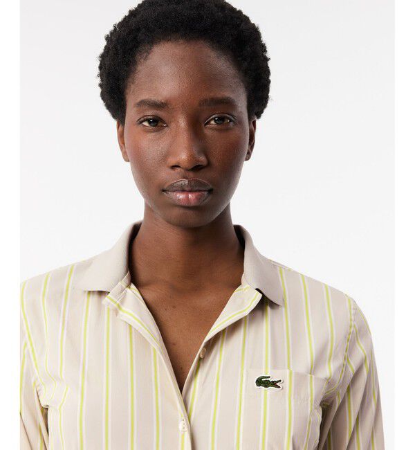 LACOSTE「リブニットカラーポプリンシャツ / ストライプシャツ」|シャツ・ブラウス|