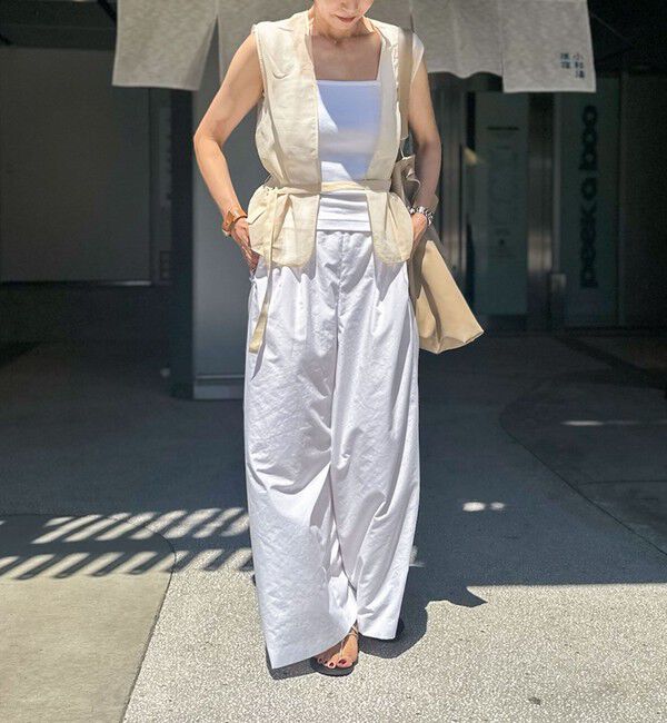 NOLLEY'S「ウォッシャブルエクセルテックタンブラー2タックワイドパンツ」|その他|