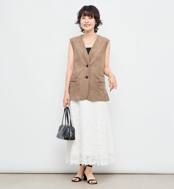 NOLLEY'S「《セットアップ対応》ストレッチスエードベルテッドジレ」|ベスト・ジレ|