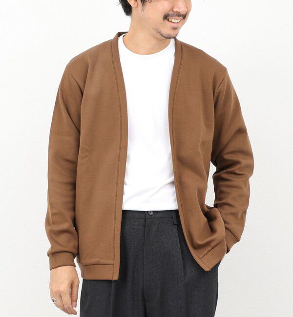 NOLLEY'S goodman「【ACTIVE SECT】《限定展開》接結ボタンレスカーディガン 25AW」|カーディガン|キャメル