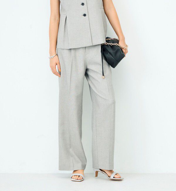 NOLLEY'S sophi「《セットアップ対応》ウォッシャブルドライシャークタックワイドパンツ」|その他|