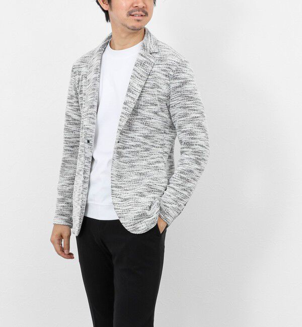 Stutostein「《ビジカジ対応》ツィードジャージーテーラーCD 26SS」|カーディガン|