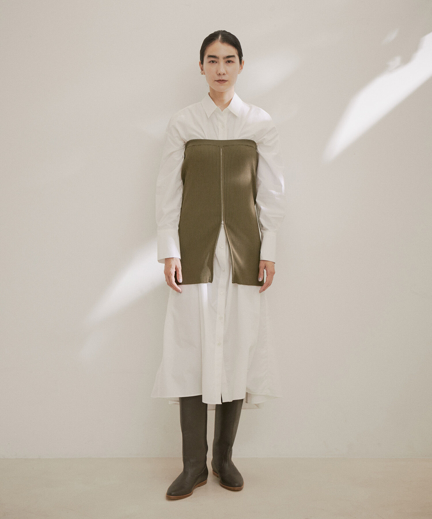 SALON adam et rope'「【雑誌掲載】リブジップビスチェ」|ベスト・ジレ|