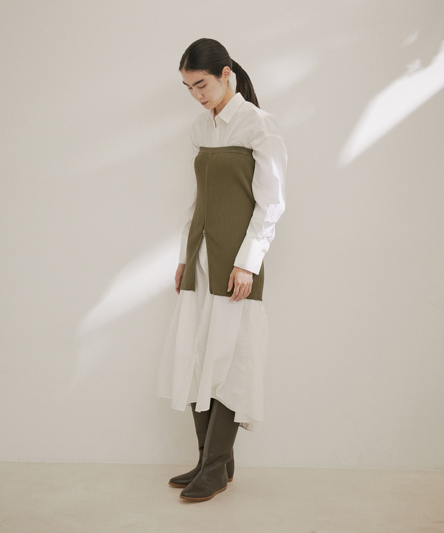 SALON adam et rope'「【雑誌掲載】リブジップビスチェ」|ベスト・ジレ|