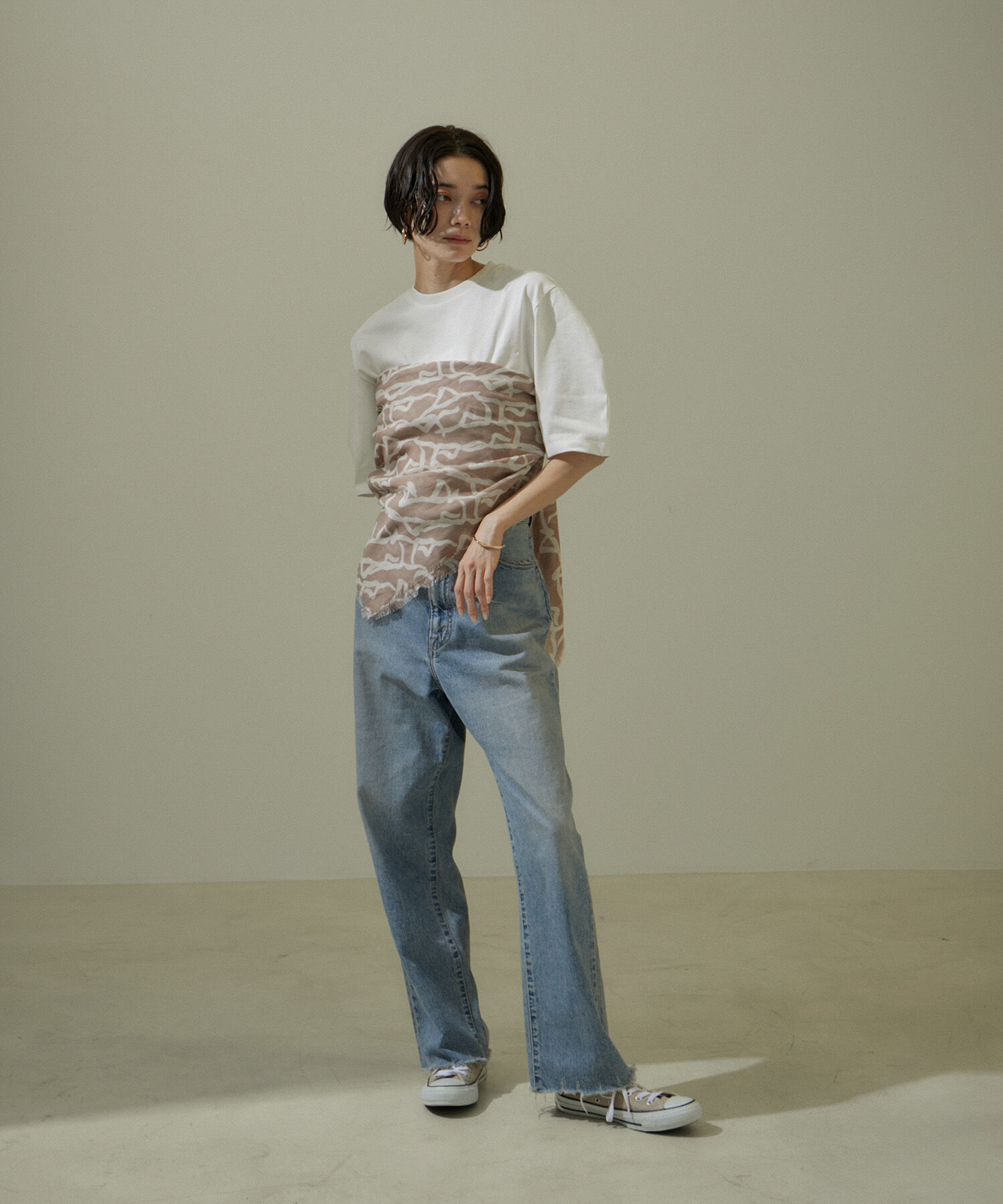 SALON adam et rope'「シーサイドダンサープリントストール」|ストール|