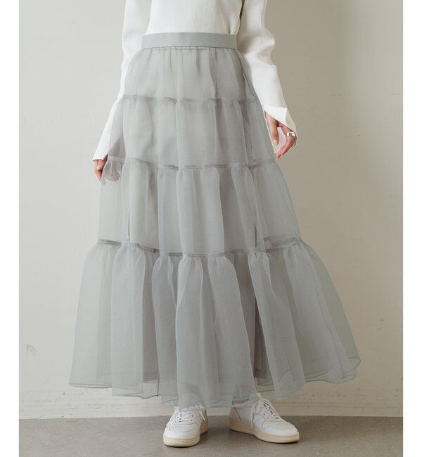  「オーガンジーボリュームスカート」|スカート|