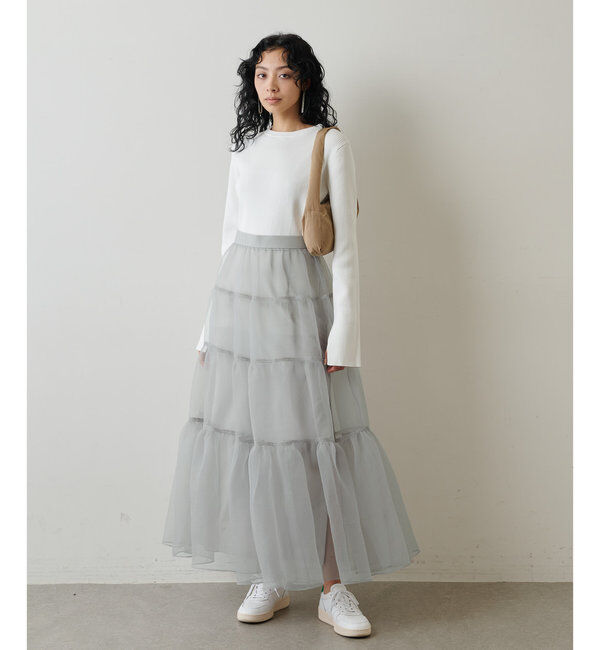  「オーガンジーボリュームスカート」|スカート|