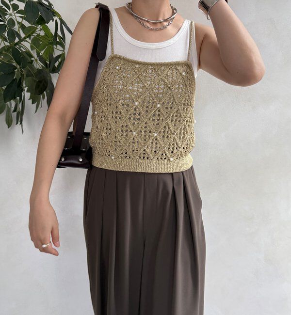  「【WEB限定】ラメニットビスチェ」|ニット・セーター|