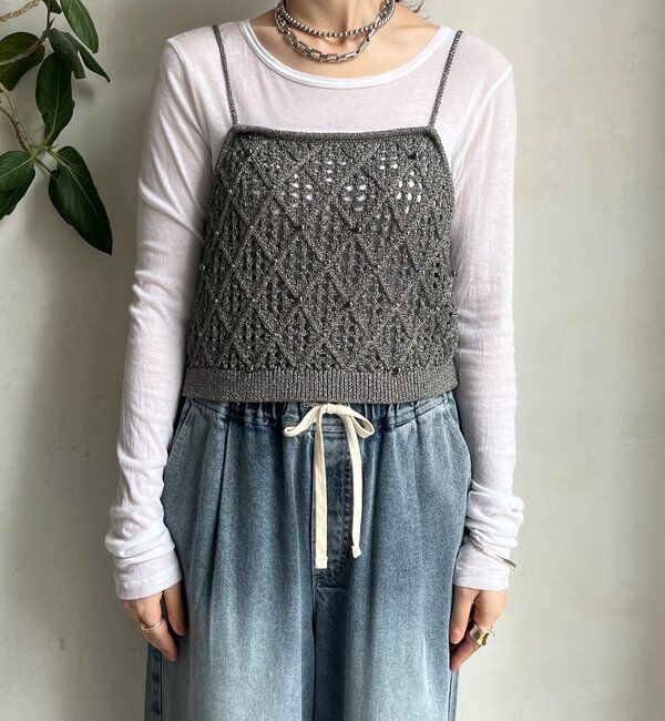  「【WEB限定】ラメニットビスチェ」|ニット・セーター|