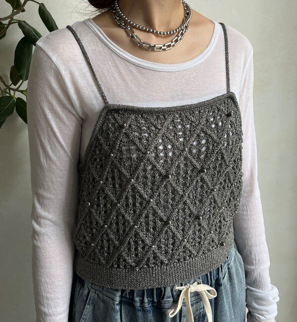  「【WEB限定】ラメニットビスチェ」|ニット・セーター|