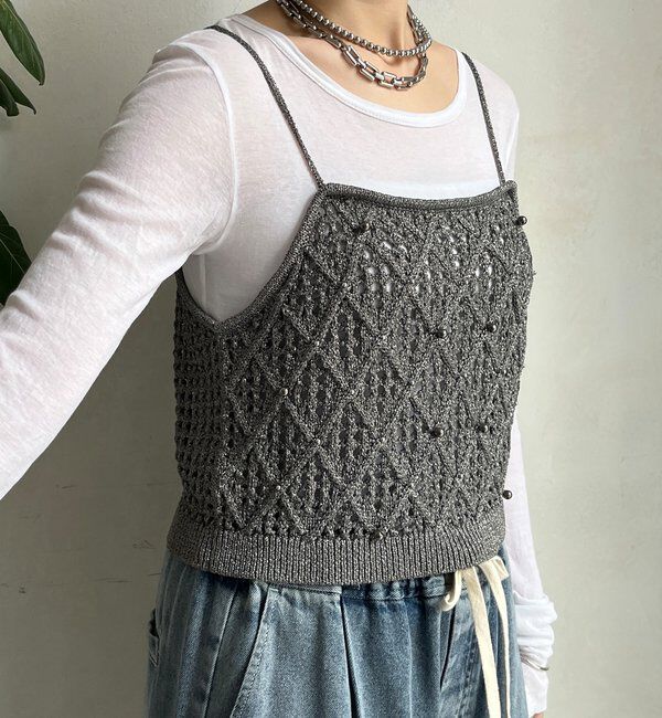  「【WEB限定】ラメニットビスチェ」|ニット・セーター|