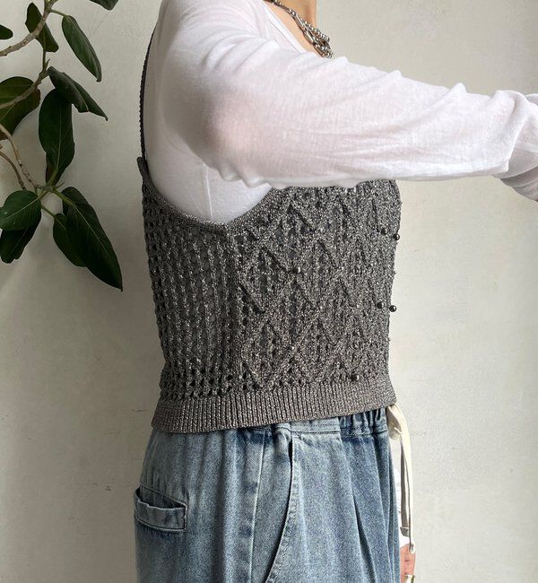  「【WEB限定】ラメニットビスチェ」|ニット・セーター|