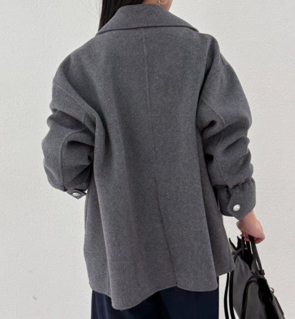 r*a様 【LOUNGEDRESS】ミドルリバーコート　グレー Loungedress（ラウンジドレス） コート アウター ミドルリバーコート