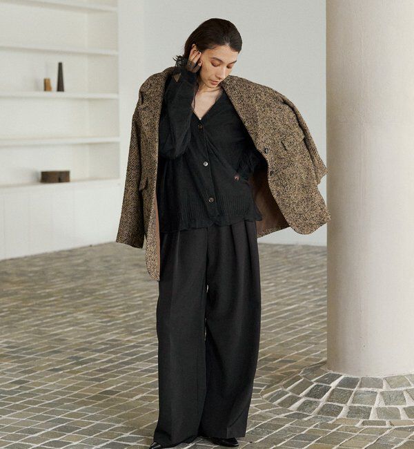  「【1枚で着映え】チュールレイヤードカーディガン」|カーディガン|