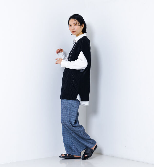 collex「コットンケーブル柄ベスト」|ベスト・ジレ|