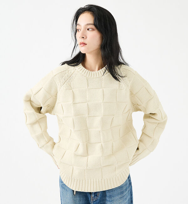 ABAHOUSE「【FORTUNA/フォルトゥナ】ECOTEC-Knit/編み込み風ニットプルオー」|ニット・セーター|