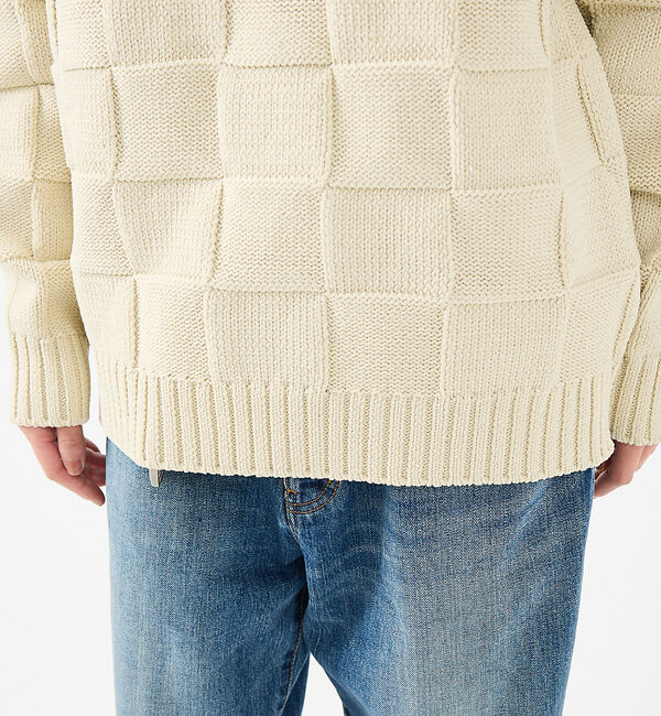 ABAHOUSE「【FORTUNA/フォルトゥナ】ECOTEC-Knit/編み込み風ニットプルオー」|ニット・セーター|