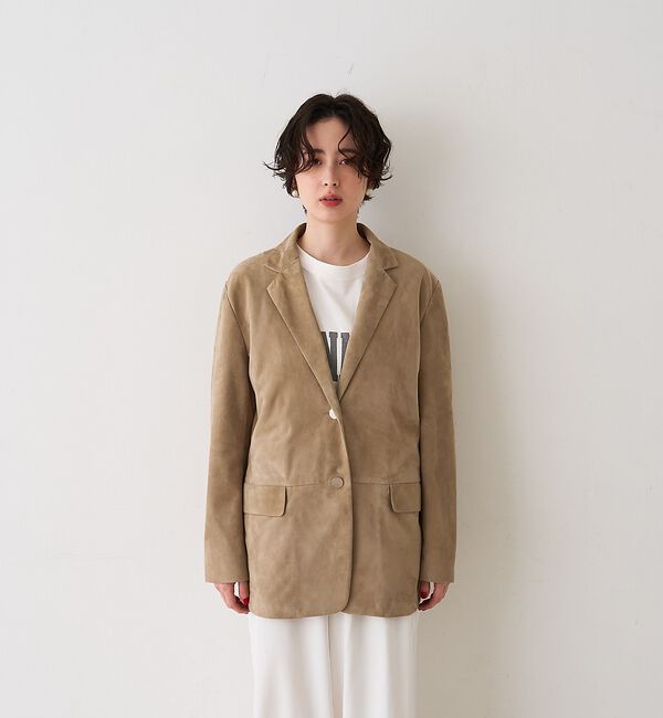 Rouge vif「ゴートスエードシングルジャケット」|テーラードジャケット|