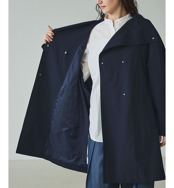 qualite「【大人のスプリングコート】オーバースタンドコート【予約】」|トレンチコート|