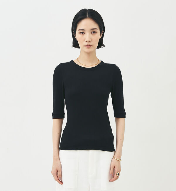 The Store by C' 「【COCUCA】ウォッシャブルシルクリブプルオーバー」|Tシャツ・カットソー|