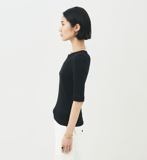 The Store by C' 「【COCUCA】ウォッシャブルシルクリブプルオーバー」|Tシャツ・カットソー|