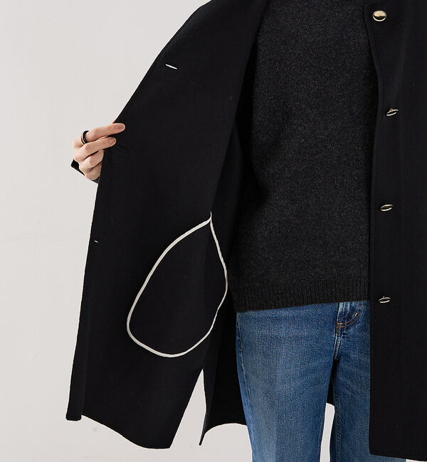 The Store by C' 「【COCUCA】リバーカラーケープ」|ノーカラーコート|