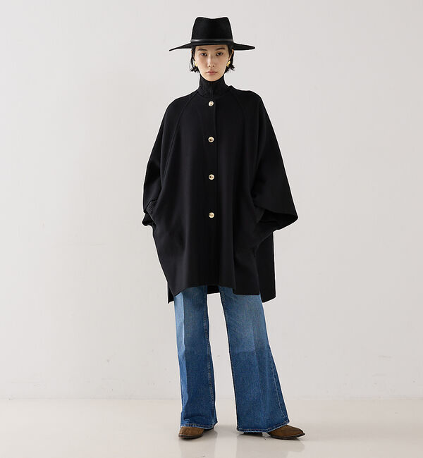 The Store by C' 「【COCUCA】リバーカラーケープ」|ノーカラーコート|