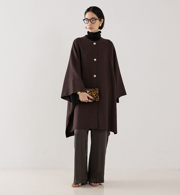 The Store by C' 「【COCUCA】リバーカラーケープ」|ノーカラーコート|
