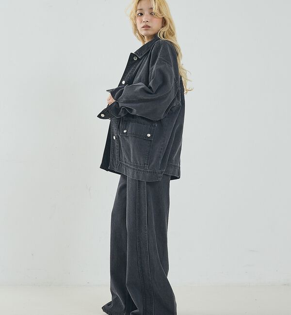 NOMINE「サイドライン ワイド デニムパンツ【予約】」|デニム|